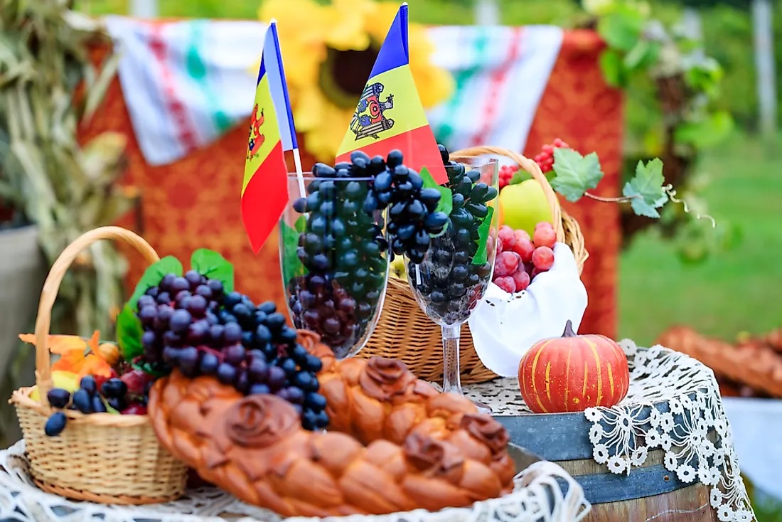 Moldovan wine and grapes